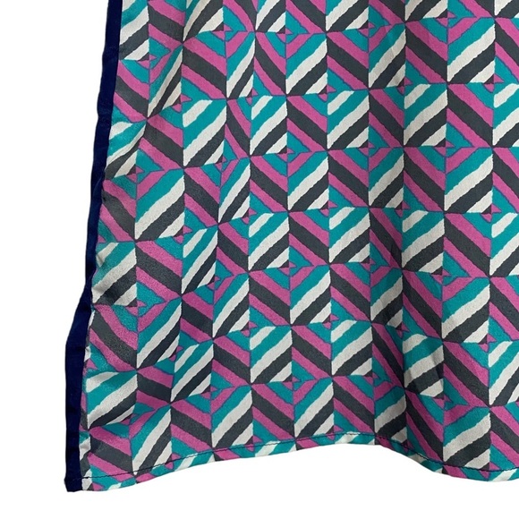 Ya Los Angeles Geometric Graphic Print Boatneck Mini Short Shift Dress Large L - Picture 5 of 15